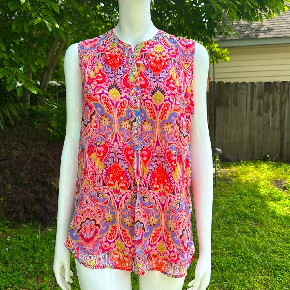 Vibrant Paisley Sleeveless Top